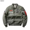 Vestes pour hommes Bomber Jacket Ma1 Air Force Pilot Casual Arrivée Style Militaire Hommes Épais Polaire Velours Manteau Hiver Mâle Vert Bleu Kaki 231215