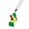 Pendant Necklaces Fashion Guyana Map Necklace Stainless Steel Country Outline Jewelry Charm Thin Chain F19D