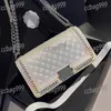 Handheld Large Capacity Women Flap Shoulder Bag With Silver Hardware Chain Luxury Designer Wallet Coin Push Versatile Underarm Bag Pochette Evening Clutch 26CM