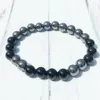 Bracelet en perles de Tourmaline noire pour hommes, 8 mm, hématite naturelle, obsidienne noire, équilibre, bijoux de Yoga, cadeau pour Him273l, MG0383