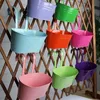 Planters Pots Wall Hanging Flower with Detachable Double Hook Metal Bucket Planter for Railing Fence Balcony Garden Decorations 231215