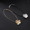 Pendentif Colliers Sweet Romantique Fleur Collier Ras Du Cou Pour Femmes Mode Imitation Perle Cou Collier Femelle