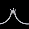 Outros acessórios de moda Rave Queen Crown Crystal Chest Bracket Chain Bra Harness Bikini Sexy Rhinestone Bo Chain Jóias para Mulheres Festival ClothingL231215