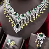 Colar brincos conjunto missvikki luxo lindo 4 pçs pulseira anel para festa de casamento feminino traje nupcial