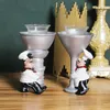 Candle Holders Creative Chef Holding Wine Cup Style Candlestick Western Restaurant Coffee Shop Decorative Resin Crafts Home Furnishing 1Pc 231215