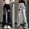 American New Micro-La Jeans Kobieta Y2K moda moda hip-hop trend haruku styl joker wysoki talia luźne szczupłe spodni na szerokości nogi