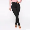 Jeans pantalon féminin extensible slim coton pantalon denim pantalon à crayons de grande taille jeans de taille haute bleu massif pour femmes 2022