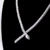 C J 3 Colors Luxury Delicate 18K Gold Plated Bling Crystal Rhinestone Diamond Zircon Snake Necklace For Party