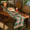 Tafelloper Gerring Kerst Rode Plaid Tafelvlag Tarn Geverfd Groen Tafelloper Voor Eettafel Placemat Decor Tafel TV Kast Tafelkleed 231216