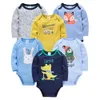 Rompers Kavkas Baby Boys Girls Bodysuit 6 PCS 3 långärmad 100 bomullskläder 0 12 månader födda jumpsuitkläder 231215