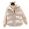 Gilet pour femmes dodue filles plus tailles de coton Vêtements courts ventre 2023 automne et hiver sauvage en liberté vers le gilet coa