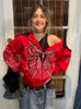 Womens Hoodies Sweatshirts Y2K Emo Women Streetwear Hoodie Spider Web Red Zip Up Grunge Overdized Sweatshirt Gothic Harajuku Alt Jackets kläder 231215