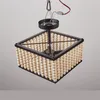 Plafondverlichting 4 Lampen Bohemen Vierkante Houten Kralen Inbouw Licht Voor Slaapkamer LED Lamp Indoor Verlichtingsarmaturen 9201