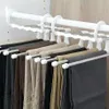 Cintres Racks Multi-fonctionnel 5 en 1 Pantalon Rack De Stockage Pantalon Réglable Cravate Étagère Placard Organisateur Vêtements En Acier Inoxydable H284t