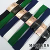 Bracelets de montre bracelet 20mm haute qualité noir blanc vert bleu couleur caoutchouc acier inoxydable boucle montres accessoires Parts303B