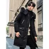 Men's Down Parkas Men's Winter Long Down Jacket Warm Hooded White Duck Down Anorak Mens Parka Detachable Fur Collar Down Coat Waterproof Jacket 231215