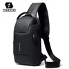 Fenruien New Men Men Multifuncional Bolsa de Tais Multifuncionais TSA Anti-roubo de grande capacidade Bolsa de ombro USB Bolsa de crossbody à prova d'água K713295i