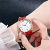 Kvinnors klockor Nytt mode Simple Digital Face Leather Belt Women's Watch Round Leisure Student Quartz Watch Wear Matching Women's Wristwatchl231216