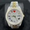 Hip Hop VVS Moissanite Bussdown Mens Iced Out Branded Watch Honeycomb Seting Watch