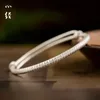 Bangle High Quality 999 Sterling Silver Engrave Armband Bangle smycken Heart Sutra Letter Armband For Women Jewelry Party Gift 20g