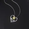 Ketten Herz Blume Anhänger Halsketten Für Frauen Doppel Farbe Überzogene Schmuck Ästhetische Weihnachten Geschenk Kragen Schmuck N030