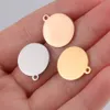 20mm Stainless Steel Round Disc Charms Stamping Blanks for DIY Jewelry Making Mini Loop Circle Dog Tag