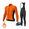 Tävlingssatser långa byxor med 20D gelcykelkläder Vintercykeltröjor 2023 MTB Suits Men Thermal Fleece Bicycle Uniform