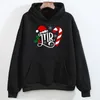 Men's Hoodies Sweatshirts Couples Sweatshirt Christmas Hats and Candy Graphic Men Loose Hoody Sweater Women Long Sleeve Print Clothes