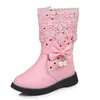Boots Girl Fashion Boots Kids Cotton Shoes Bow Girl Boots Student Snow Boots Plush Children's Boots for Girls 231215
