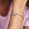 100 % 925er Sterlingsilber, Logo, Herzbänder, Abstandshalter, passend für originale europäische Charm-Armbänder, Mode, Frauen, Hochzeit, Verlobung, Je247M