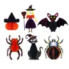 Изысканные украшения в атмосфере Хэллоуина, различные тыквенные ведьмы, сотовый шар, ужасные украшения в виде насекомых и животных