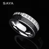 Wedding Rings Ring for Men Women Tungsten Rings for Engagement Band Inlay Black Carbon Fiber and Shiny CZ Stones Customized 231215