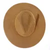 Szerokie brzegowe czapki zamsz zamszowy Top Hat 9.5 cm Fedora Mężczyźni Kobiety jesienne zima Feel Jazz Classic Church Fedoras Chapeau Sombrero Mjer 231215