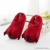 Slipper Jongens Schoenen Dierlijke Zachte Slippers Meisjespyjama Kinderen Winter Warm Dinosaurus P Schoenen Grijze Kigurumi Wolf Slippers voor Volwassen Mannen Vrouwen R231216