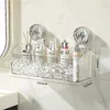 Étagères de salle de bain transparentes, ventouse sans perceuse, étagère d'angle, support de rangement de douche, accessoires de bain 231216