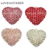 Charms Wählen Sie zuerst die Farbe 36MM*32MM 10 Stück/Los Voller Strass-Herzanhänger für klobige Valentinstag-Halskette 231204