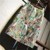 Skirts Spring Green Floral Women Skirt Summer Vintage Straight Knee-Length Office Lady Elegant Fashion Style Female Clothing M96