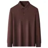 Men's Sweaters Top Grade Worsted Wool Polos Soft And Smooth Thin Jumper Pure Sheep Knit Sweater Turn Down Collar