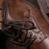 Buty skórzane mężczyźni buty kostki buty plus rozmiar butów na topach na zewnątrz buty na zewnątrz motocykl wojskowe buty bojowe moda jesień brązowy 231216
