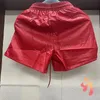 Shorts masculinos Real P os Hellstar Alta Qualidade Couro Bordado Carta Chama Calça Casual Rua Homens Mulheres Hell Star Gym 231215