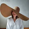 ワイドブリム帽子バケツ帽子折りたたみ可能な女性特大のフロッピーストリップハット70cm直径大規模な夏の太陽帽子パナマトラベルビーチハット