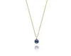 10K Signature Round Cut-Down 0.50Ct Diamond Sapphire Emerald And Blackened Gold Pendant Necklace