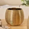 Planters Pots Goldplated Ceramic Flower Pot Round Vase Succulent Borsted Fleshy F 231215