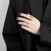Pierścienie ślubne Livvy Zapobiegaj alergii srebrny kolor kreatywny geometryczny ręcznie robiony akcesoria anillo biżuteria Prezenty TR 231215