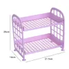 Bathroom Shelves Double Layer Hollow Shelf Plastic Cosmetics Desktop Finishing Accessories Organizer Storage Rack 2 Tier Holder 231216