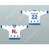 Custom WHITE STEVE BRADSHAW 22 LE NATIONAL DE QUEBEC HOCKEY JERSEY NEW Top Stitched S-M-L-XL-XXL-3XL-4XL-5XL-6XL