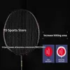 Raquetes de badminton de alta qualidade 4u profissional raquetes de badminton de fibra de carbono completo com sacos de corda tipo ofensivo raquetes esportes para adulto 231216