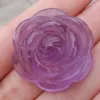 Decorative Figurines Beautiful Natural Hand Carved Rose Quartz Citrine Amethyst Crystal Flower For Pendants Lovely Gift CH