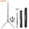 Titulares Fosoto FT220 Fibra de Carbono Led Light Tripé Stand 2 Parafusos Cabeça para Estúdio Fotográfico Iluminação Flash Guarda-chuva Refletor