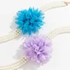 Ketten grenzüberschreitender Schmuck, Chiffon, handgefertigt, große Blume, Schlüsselbeinkette, Kragen, Nachahmung von Perlen, Retro-Perlen-Halskette